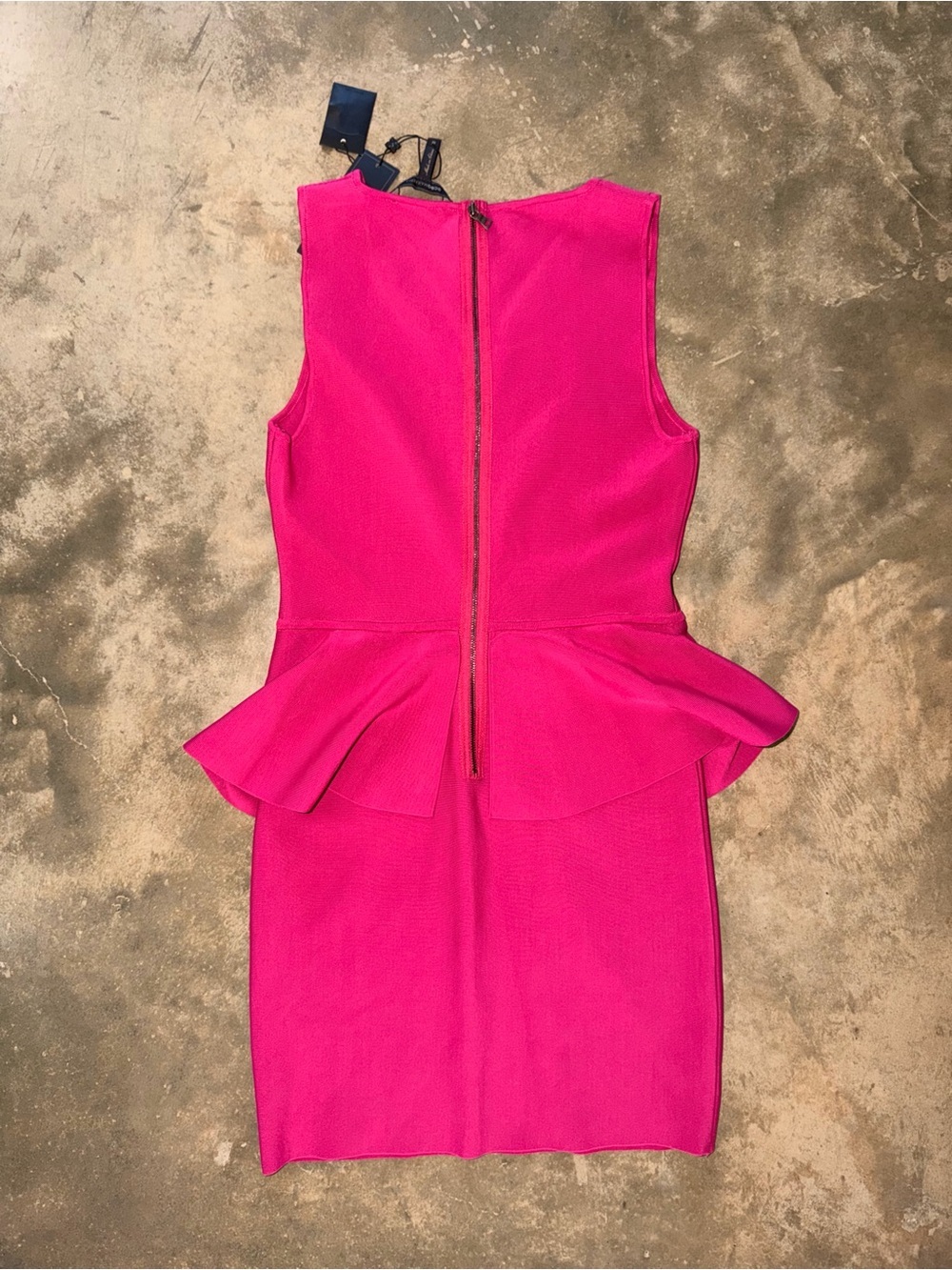 BCBGMaxAzria Francis Boysenberry Bandage Peplum Sheath Dress NWT M Homecoming - Picture 2 of 9